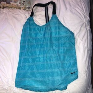 nike light blue racerback tank top